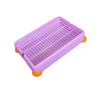 LeeQinersw Bunny Litter Tray Toilet para Mascotas Pequeñas con Base de Malla Suave Caja de Arena de Esquina Bandeja para Jaula Material Resistente Adecuado para, L, PÚrpura