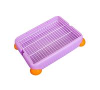 LeeQinersw Bunny Litter Tray Toilet para Mascotas Pequeñas con Base de Malla Suave Caja de Arena de Esquina Bandeja para Jaula Material Resistente Adecuado para, S, PÚrpura