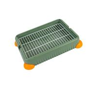 LeeQinersw Bunny Litter Tray Toilet para Mascotas Pequeñas con Base de Malla Suave Caja de Arena de Esquina Bandeja para Jaula Material Resistente Adecuado para, S, Verde