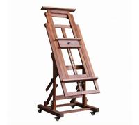 LeeQinersw Caballete Ajustable de Arte de Suelo Rodante Profesional Soporte para Lienzo Regulable y Panel Adecuado para Pintores Galerías Estudio y, Color Retro Ruedas De Goma