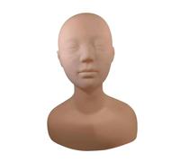 LeeQinersw Cabeza de Maniquí de Entrenamiento Práctica para Masajes Injertos de Extensiones Y Simulación de Tratamientos Faciales Hecha en Silicona Flexible, Normal