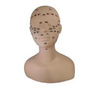 LeeQinersw Cabeza de Maniquí de Entrenamiento Práctica para Masajes Injertos de Extensiones Y Simulación de Tratamientos Faciales Hecha en Silicona Flexible, Negro