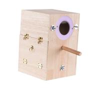 LeeQinersw Caja de Cría de Pájaros Nido de Madera Natural Ideal para Periquitos Cotorras Y Otras Aves Pequeñas Fácil de Instalar Y Limpiar Proporciona Un Ambient, Colgando a la Izquierda