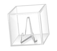 LeeQinersw Caja Expositora para Púas de Guitarra Acrílica Transparente con Soporte Contenedor Coleccionable de Mini Almacenamiento Estuche para Plectros Resisten, Base Clara