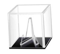 LeeQinersw Caja Expositora para Púas de Guitarra Acrílica Transparente con Soporte Contenedor Coleccionable de Mini Almacenamiento Estuche para Plectros Resisten, Base Negra