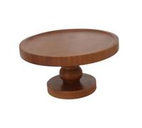 LeeQinersw Cake Stand Expositor Redondo de Madera Soporte Pedestal para Pasteles Bandeja para Postres Acabado Suave Adecuado para Cafeterías Decoración M, Altura 10.5 Cm