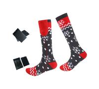 LeeQinersw Calcetines Térmicos Eléctricos para Hombres Y Mujeres Tejidos en Nano Fibra Compuesta Diseño de Rayas Cómodas Fáciles de Limpiar Adecuados para Pesca, Rojo