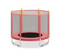 LeeQinersw Cama Elástica Infantil Niños Mini Trampolin con Red Aro de Baloncesto Incluye Balón Pelotas Variadas Estructura de Acero Resistente Adecuada para, Rojo