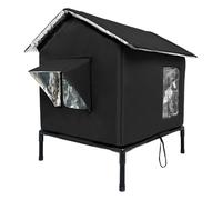 LeeQinersw Casa para Mascotas Refugio Exterior Elevado Portátil Cobertizo para Gato Impermeable Nido Fácil de Limpiar con Ventana y Puerta Casa para Perro, L
