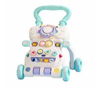 LeeQinersw Children Learning Infantil Caminador Centro de Actividades Mesa de Juego Panel Extraíble con Música y Luces Reconocimiento de Formas y Engranajes, Blue Upgraded