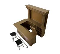 LeeQinersw Conjunto de Taburetes de Bar para Manualidades, Set de Bricolaje Novedoso, Obra de Escala 1:12 para La