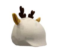 LeeQinersw Cubierta para Casco de Esquí Accesorio para Casco de Snowboard Gorro de Punto con Diseño Divertido Protector Decorativo Universal Apto para Uso, Orejas de Reno Blancas