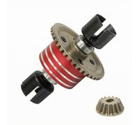 LeeQinersw Diferencial Coche con Engranaje 39 Dientes para Coches Radiocontrolados a Escala 1/10 con Piñón Incluido y Collares Rodamiento Plateados Acuado, Rojo
