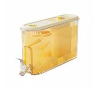 LeeQinersw Dispensador de Bebidas para Nevera con Diseño Vertical Jarra con Llave Dosificadora y Depósito Apto para Preparar Té Jugos O Café Fabricado en PP, Amarillo