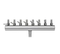 LeeQinersw Distribuidor de Aire Acuario Control Individual Salidas Acero Inoxidable Cuerpo Bloque Adecuado para Acuario Pecera Acuarismo Doméstico, Divisor De Ocho Orificios De 10 A 4 Mm