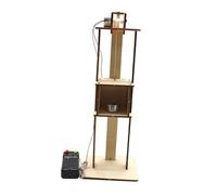 LeeQinersw DIY Ascensor Eléctrico Juego Ciencia Experimento Modelo Elevador Proyectos Stem Didáctico Desarrollo Creativo Madera Resistente Adecuado para Niños FA, 100mmx100mmx280mm
