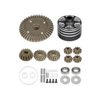 LeeQinersw Engranaje Diferencial Juego RC Coche 39 Dientes Piñón Corona Carcasa Aleación Robusta con Tornillería Acople y Tracción Consistente Adecuado para Reparación Ocio Modelismo, Negro