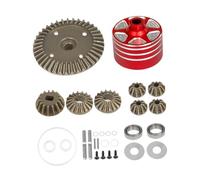 LeeQinersw Engranaje Diferencial RC Juego de Corona Y Piñones con Caja Repuestos Auto de Transmisión Aleación Reforzada Encaje Diámet, Rojo