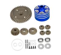 LeeQinersw Engranaje Diferencial RC Juego de Corona Y Piñones con Caja Repuestos Auto de Transmisión Aleación Reforzada Encaje Diámet, Azul