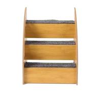 LeeQinersw Escalera para Mascotas con Peldaños de Madera Antideslizantes Rampa Suave Y Resistente Diseño Portátil Y Decorativo Adecuada para Perros Pequeños Gato, 3 Pasos