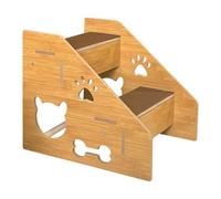 LeeQinersw Escalera para Mascotas de Madera Estable con Rampas Antideslizantes Soporte Sólido Fácil de Transportar Y Guardar Adecuada para Mascotas Ancianas Y Ca, 2 Capas