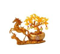 LeeQinersw Estatua del Dinero Caballo Resina Figura Coleccionable Decorativa con de y Lingotes Adecuado para Decoración de Oficina Sala, Oro, Individual