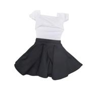 LeeQinersw Falda Plisada Muñeca Camisa Miniatura Disfraz Traje Textil para Vestir Figuras Escala 1/6 Adecuado para Decoración Y Regalo de Colección, Blanco Negro