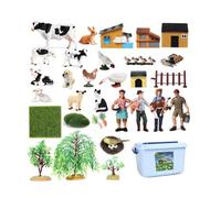 LeeQinersw Figuras de Animales de Granja para Niños Conjunto de Miniaturas Animales de Granja Variados Modelado Detallado y Colores Realistas con Caja de Transporte Aptas para Juego Creativo y Aula