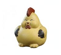 LeeQinersw Figurita de Pollo de Cerámica Escultura Adorno Ave Mascota de Té en Arcilla Violeta Hecha a Mano Cambia de Brillo al Absorber Té Adecuada para del Té Escritorio Colección Regalo