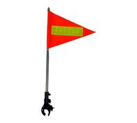 LeeQinersw Golf Cart Soporte para Bandera Telescópico Ajustable Kit con Poste Y Bandera Naranja Fácil Instalación Material de Nylon Y Acero Compatible con, Tapa Dorada 20x30cm