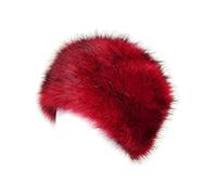 LeeQinersw Gorro Invierno de Peluche Sintético para Mujeres Y Hombres Gorro Cossack Gorro Grueso Cálido Gorro Esquí con Adecuado para en Biciclet, color rojo oscuro