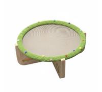 LeeQinersw Hamaca para Gato Cama Rascador Lounger Columpio Circular con Construcción Estable de Madera y Sisal Persistente Que Mantiene Fresco a Mascotas Adecuada para Juego Cálida Interior, S