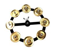 LeeQinersw Hi Hat Tambourine Versátil Tambor Educativo de Percusión Campana para Platillos de Batería Material Fuerte de Aleación de Zinc Adecuado para Sesiones, Fila única