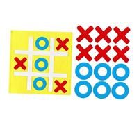 LeeQinersw Juego de Tablero de Mesa para Niños Juego Educativo Rompecabezas XO Juguete de Fieltro Función Concentración Adecuado para Familias Salidas, Amarillo
