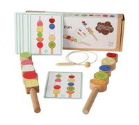 LeeQinersw Kit de Cuentas de Madera para Niños, Regalo de Viaje, Entrenamiento de Pensamiento, Cuentas de Encaje