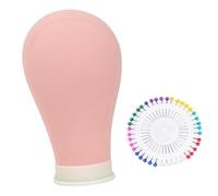LeeQinersw Mannequin Cabeza de Lona para Mostrar Pelucas con Diseño Profesional y Soporte Multifuncional Portátil Adecuado para Salones Tiendas Uso, Rosa, Circunferencia 53cm