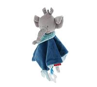 LeeQinersw Manta de para Bebé con Juguete de Peluche Animal Manta Mordedor Sensorial y Etiquetas Suaves Ofrece Comodidad y Estimulación Adecuada para, Elefante azul oscuro, Como se describe