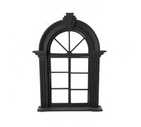 LeeQinersw Miniatura Ventana Marco Decorativo Interactivo con Ornamental Curvado Ventana Funcional y Material PLA Moldeado Adecuado para de Trabajo Exhibiciones Pequeñas Rincón Decorativo, Negro