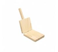 LeeQinersw Molde de Acero Inoxidable de Manual con Estructura Metálica Robusta y Mango Largo de Madera Adecuado para Hogar Repostería Elaboración de Dumplings y Tortillas, L, Madera