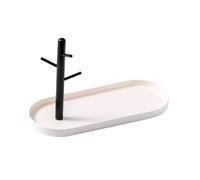 LeeQinersw Organizador de Joyas, Bandeja para Llaves, Expositor de Anillos, Cuenco para Llaves, para Pendientes, Pulseras, Relojes de Mesa, Hotel, Soltero Blanco