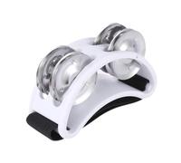 LeeQinersw Pandereta de pie 4 campanas Pandereta Zapato Panderetas Shaker Tambor de pie para ukelele, Blanco
