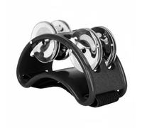 LeeQinersw Pandereta de Pie con Cascabeles Tobillera de Aro de Percusión Accesorio Musical Timbre Claro Que con Placas de Acero Apta para Acompañamiento Clases Ensayo, Negro
