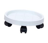 LeeQinersw Plantpot Movible Plato Redondo para Macetas con Ruedas Soporte Funcional PP Drenante Adecuado para Salones Patios Habitaciones, Diámetro 36 Cm
