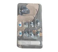 LeeQinersw Press On Nails Set de Uñas Falsas Francesas Completas Adhesivas Reutilizables Y Pegamento Diseño con Moño Delicado Adecuado para Mujeres Niña, Azul blanco