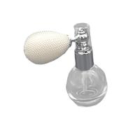 LeeQinersw Pulverizador de Fibras Capilares Botella Spray Redonda de Vidrio Transparente Reutilizable para Polvo Perfume Portátil Material Silicona Vidrio Fácil, Blanco