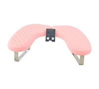 LeeQinersw Reposabrazos para Uñas Almohada Profesional Cojín en Forma de U Soporte para Brazo con Base Metálica Antideslizante Y Soporte para Móvil Adecuado para, Rosa