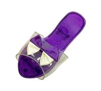 LeeQinersw Sandalias Jelly para Niñas Tipo Princesa con Lazo Zapato de Fiesta Liviano Resistente Al Uso Frecuente Material PP Adecuado para Celebraciones, PÚrpura
