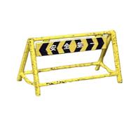 LeeQinersw Señal de Tráfico Modelo 1 64 Tablero de Dirección Miniatura Accesorio para Diorama Ligero Simulado Hecho de PP Adecuado para Colección Exposición Arte, Amarillo Y Negro