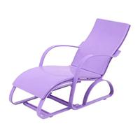 LeeQinersw Silla Reclinable Miniatura para Casa de Muñecas Mueble Miniatura Accesorio de Playa Tumbona Decorativa con Cuerda Apta para Niñas Escenarios de Verano, Violeta