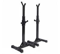 LeeQinersw Soporte para Barra Ajustable Soporte de Pesas Banco Rack de Sentadillas Estructura con Base Ancha Regulación de Altura Control Cómodo para Ejercicios con Barra en Hogar Garaje Sesiones